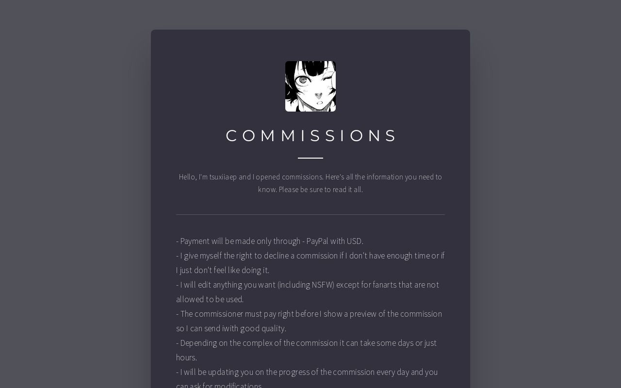 Commissions carrd